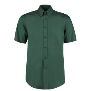 Kustom Kit Pánská prémiová oxford košile s krátkým rukávem v klasickém střihu Barva: Zelená lahvová, Velikost: 37 (S/14H) K109