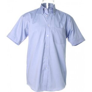 Kustom Kit Pánská prémiová oxford košile s krátkým rukávem v klasickém střihu Barva: modrá světlá, Velikost: 34/35 (13H) K109