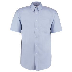 Kustom Kit Pánská prémiová oxford košile s krátkým rukávem v klasickém střihu Barva: modrá světlá, Velikost: 39/40 (M/15H) K109