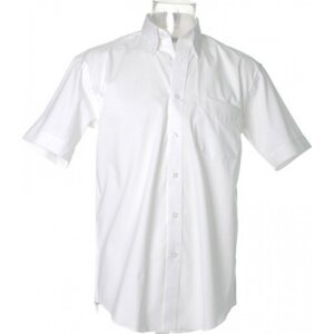 Kustom Kit Pánská prémiová oxford košile s krátkým rukávem v klasickém střihu Barva: Bílá, Velikost: 37 (S/14H) K109