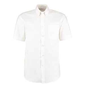 Kustom Kit Pánská prémiová oxford košile s krátkým rukávem v klasickém střihu Barva: Bílá, Velikost: 39/40 (M/15H) K109