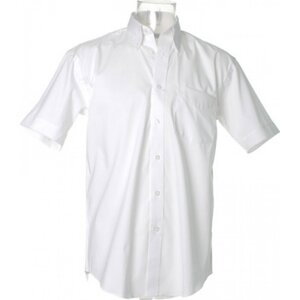 Kustom Kit Pánská prémiová oxford košile s krátkým rukávem v klasickém střihu Barva: Bílá, Velikost: 47 (XXL/18H) K109