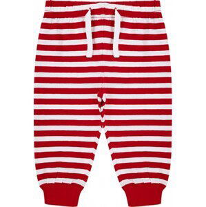 Larkwood Pohodlné dětské pyžamové kalhoty na doma s proužky / hvězdičkami, 0-4 let Barva: červeno-bílé proužky, Velikost: 0-6 měsíců LW085