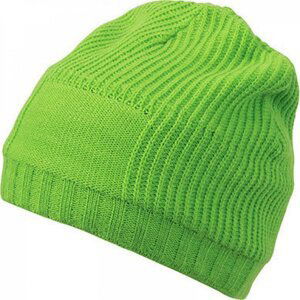 Myrtle beach Beanie čepice s plochou na výšivku 8 x 6 cm Barva: Zelená MB7994