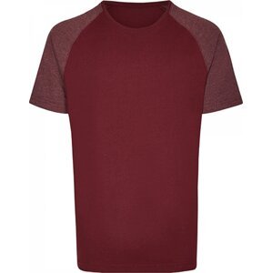 Zúžené baseballové tričko Miners Mater s krátkým kontrastním rukávem Barva: vínová - vínová melír, Velikost: 3XL MY110