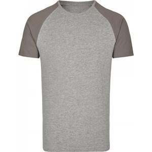 Zúžené baseballové tričko Miners Mater s krátkým kontrastním rukávem Barva: šedá světlá - šedá tmavá, Velikost: L MY110