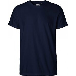 Neutral Moderní pánské organické tričko s ohnutými konci rukávů Barva: modrá námořní, Velikost: XXL NE60012