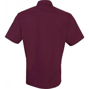 Pánská popelínová pracovní košile Premier Workwear s krátkým rukávem Barva: fialová lilková, Velikost: 44,5 (17H) PW202