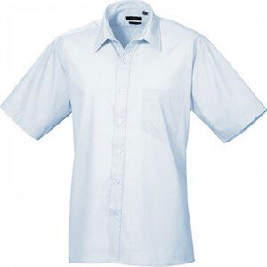 Pánská popelínová pracovní košile Premier Workwear s krátkým rukávem Barva: modrá světlá, Velikost: 48 (19) PW202