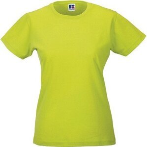 Dámské bavlněné měkčené tričko Slim fit Russell Barva: zelená limetka, Velikost: S Z155F