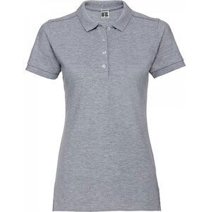 Prodloužené dámské strečové polo tričko Russell s rozparky Barva: šedá oxfordská světlá melír, Velikost: L Z566F