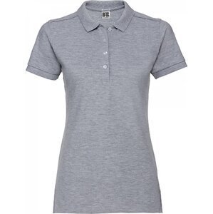 Prodloužené dámské strečové polo tričko Russell s rozparky Barva: šedá oxfordská světlá melír, Velikost: XXL Z566F