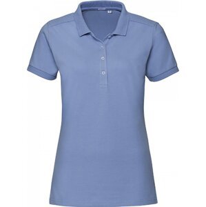 Prodloužené dámské strečové polo tričko Russell s rozparky Barva: modrá nebeská, Velikost: M Z566F