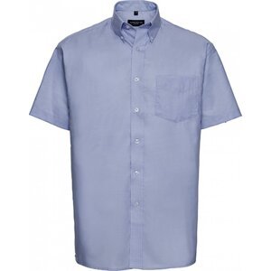 Russell Collection Profesní pánská košile Oxford Russell s krátkým rukávem Barva: Modrá oxfordská, Velikost: 5XL (51/52) Z933