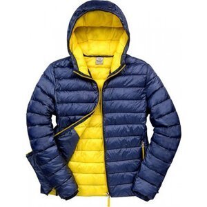 Result Kontrastní pánská bunda Snow Bird s nastavitelnou kapucí Barva: modrá námořní - žlutá, Velikost: S RT194M