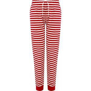 SF Women Pohodlné dámské pyžamové kalhoty na doma s proužky / hvězdičkami Barva: červeno-bílé proužky, Velikost: L SF085