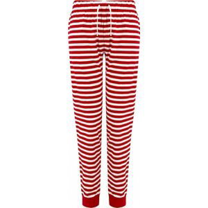 SF Women Pohodlné dámské pyžamové kalhoty na doma s proužky / hvězdičkami Barva: červeno-bílé proužky, Velikost: S SF085