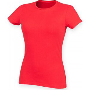 SF Women Dámské mírně prodloužené strečové triko Skin Fit s elastanem 165 g/m Barva: červená výrazná, Velikost: XL SF121