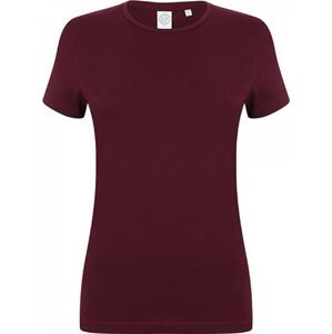 SF Women Dámské mírně prodloužené strečové triko Skin Fit s elastanem 165 g/m Barva: Červená vínová, Velikost: XL SF121