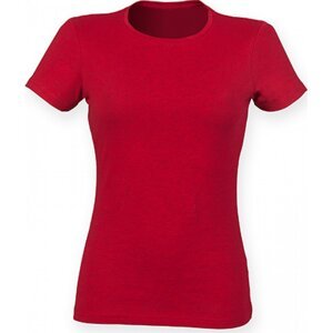 SF Women Dámské mírně prodloužené strečové triko Skin Fit s elastanem 165 g/m Barva: červená melír, Velikost: XS SF121