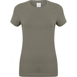 SF Women Dámské mírně prodloužené strečové triko Skin Fit s elastanem 165 g/m Barva: Khaki, Velikost: S SF121