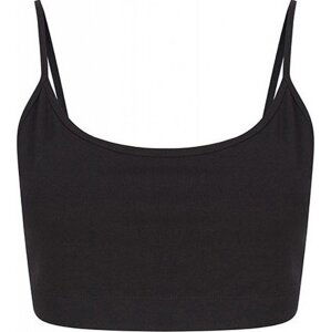 SF Women Dámské udržitelné fashion crop top tílko s dvojitou přední vrstvou Barva: Černá, Velikost: M SF230