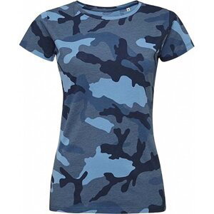 Sol's Kamuflážové dámské tričko ve slim fit střihu 100% bavlna Barva: modrá kamufláž, Velikost: S L134