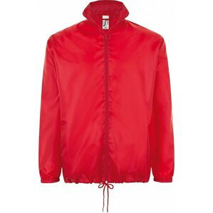 Základní lehká větrovka Sol's kapucí v límci a kapsami na zip Barva: Červená, Velikost: 3XL L01618