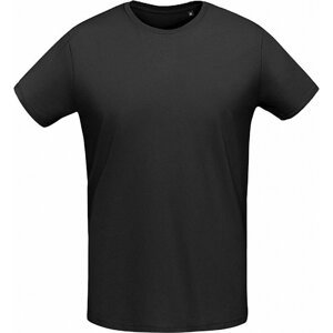 Sol's Slim fit lehké bavlněné tričko Martin 155 g/m Barva: Černá, Velikost: 3XL L02855