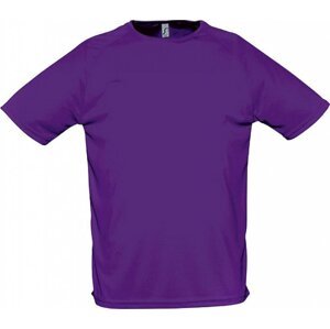 Sol's Sportovní tričko s raglánovými rukávy s kulatým zadním dílem Barva: tmavá fialová, Velikost: XS L198