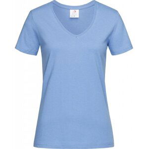 Stedman® Vegan dámské tričko s výstřihem do véčka 155 g/m Barva: modrá světlá, Velikost: M
