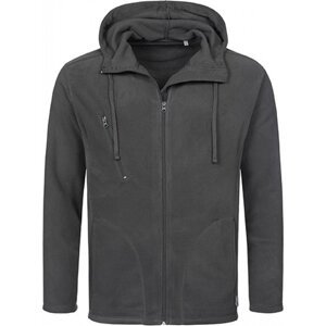 Stedman® Prodyšná mikrofleecová bunda s kapucí a úpravou proti žmolkování Barva: šedá ocelová, Velikost: L S5080