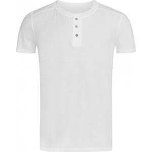 Stedman® Lehké pánské bavlněné triko Shawn Henley s knoflíčky 140 g/m Barva: Bílá, Velikost: L S9430