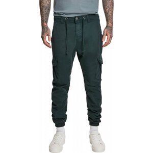 Pánské bavlněné kapsáčové kalhoty Urban Classics Barva: Zelená lahvová, Velikost: XS