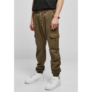 Pánské bavlněné kapsáčové kalhoty Urban Classics Barva: zelená olivová, Velikost: S