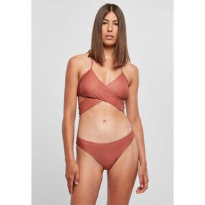 Důmyslně řešené bikiny Urban Classics se zkříženým vrškem Barva: Terracotta, Velikost: S