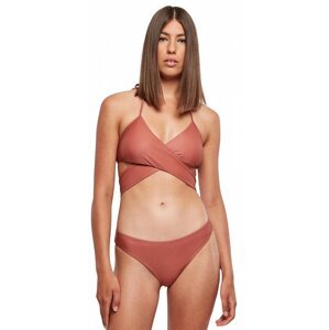 Důmyslně řešené bikiny Urban Classics se zkříženým vrškem Barva: Terracotta, Velikost: XS