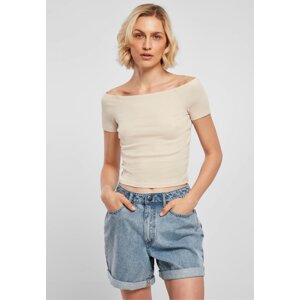 Urban Classics Elegantní dámský top do pasu se spadlými rameny Barva: béžová světlá, Velikost: 5XL