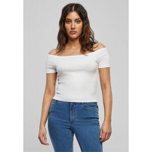 Urban Classics Elegantní dámský top do pasu se spadlými rameny Barva: Bílá, Velikost: XL