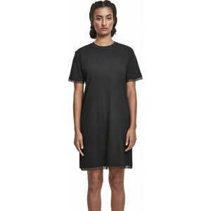 Lehké mini šaty Urban Classics krajkou lemované 140 g/m Barva: Černá, Velikost: 3XL