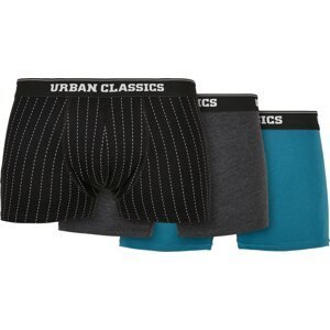 Boxerky Urban Classics z organické bavlny Barva: pinstripe aop+charcoal+jasper, Velikost: S