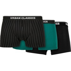 Boxerky Urban Classics z organické bavlny Barva: pinstripe aop+black+treegreen, Velikost: 3XL