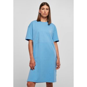Oversize šaty Urban Classics s rozparkem z organické bavlny Barva: Modrá, Velikost: L