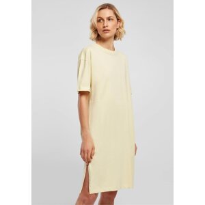 Oversize šaty Urban Classics s rozparkem z organické bavlny Barva: softyellow, Velikost: XXL