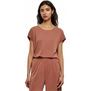 Volně střižené dlouhé dámské tričko Urban Classics z modalu Barva: Terracotta, Velikost: 4XL