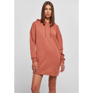 Oversize šaty Urban Classics z příjemné organické froté tkaniny Barva: Terracotta, Velikost: L