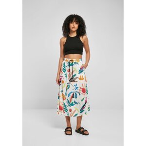 Lehounká letní midi sukně Urban Classics z viskózy Barva: whitesandfruity, Velikost: 3XL