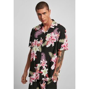 Letní plážová pánská košile z lehké viskózy Urban Classics Barva: darkjungle, Velikost: XL