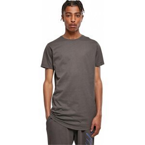 Prodloužené mírně zaoblené pánské triko Urban Classics 100% bavlna Barva: šedá tmavá, Velikost: 4XL