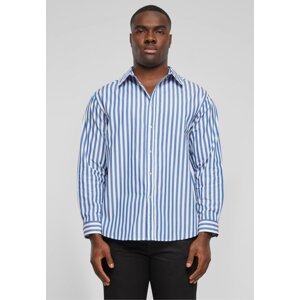 Urban Classics Lehká letní košile s proužky s dlouhým rukávem Barva: bílá - modrá, Velikost: 3XL